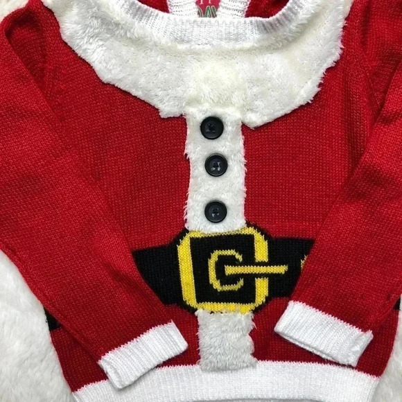 Christmas Santa Hooded Sweater  Toddler Size 3T - Picture 4 of 15